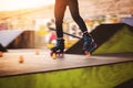 Legs on inline skates. Royalty Free Stock Photo