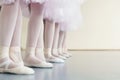 Legs of little ballerinas standing in fifth position Royalty Free Stock Photo