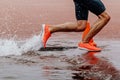 legs male athlete runner running steeplechase race Royalty Free Stock Photo