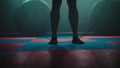 Legs of male boxer with skipping rope Royalty Free Stock Photo