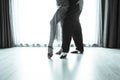 Legs of male and female latin salsa dancers Royalty Free Stock Photo