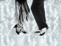 Legs of man and woman dancing Royalty Free Stock Photo