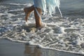 Legs relaxing in sea Royalty Free Stock Photo