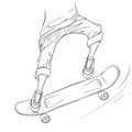 Skateboard line art