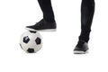 Legs of soccer player close-up Royalty Free Stock Photo