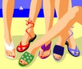 Legs in summer shoes Royalty Free Stock Photo