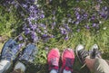 Legs of traveler family Royalty Free Stock Photo