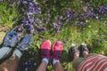 Legs of traveler family Royalty Free Stock Photo