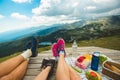 Legs of traveler family Royalty Free Stock Photo