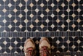 legs on vintage tile Royalty Free Stock Photo