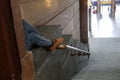 Legs of a woman waiting at a train station, Italy Milan Royalty Free Stock Photo