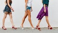 Legs Of Women On City Street