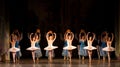 Young dancers ballerinas in class classical dance, ballet