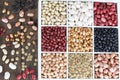 Legume background, assortment - kidney beans, peas, lentils Royalty Free Stock Photo