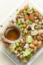 legume salad with almonds Royalty Free Stock Photo