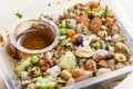 legume salad with almonds Royalty Free Stock Photo