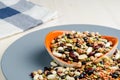 Legumes in a dish, close up, background