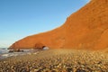 Legzira stone arc on sea beach Royalty Free Stock Photo