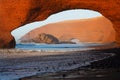 Legzira stone arch, Atlantic Ocean, Morocco, Africa