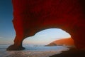 Legzira stone arches in sunset lights