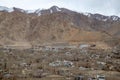 Leh Ladakh city view from Shanti Stupa Royalty Free Stock Photo