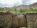 A Buddhist mani stone in Leh Royalty Free Stock Photo