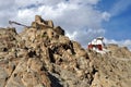 Leh (Ladakh) - Tsemo castle overlooking the town Royalty Free Stock Photo