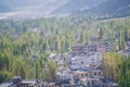 Leh town seen from above with many houses and mountains surrounded at Ladakh Royalty Free Stock Photo