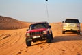 Lehbab desert Desert Safari vehicles Dubai  UAE Royalty Free Stock Photo