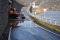 Lehmen, Germany - 01 18 2023: Mosel flood cleaning in progress