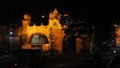 Lehripura darwaza of Vadodara city and moon in the background in Night