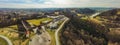 Leibniz, Styria, Austria - Saggau palace castle and hotel. Aerial view from far above travel spot Royalty Free Stock Photo