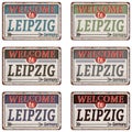 Leibzig, Germany, road sign set vector illustration, road table