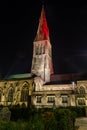 Leicester Cathedral by night Tower Royalty Free Stock Photo