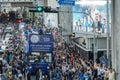 Leicester City parade through the urban area of Bangkok, Thailand to celebrate first time English Premier League. Royalty Free Stock Photo