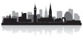 Leicester England city skyline silhouette