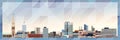 Leicester skyline vector colorful poster on beautiful triangular texture background