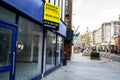 LEICESTER, ENGLAND- 3 April 2021: Closed shop amid the coronavirus pandemic