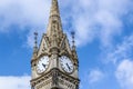 LEICESTER, ENGLAND- 3 April 2021: Closeup of Leicester clock tower