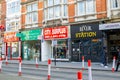 LEICESTER, ENGLAND- 3 April 2021: Cycle lanes in Leicester amid the coronavirus pandemic in England