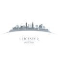 Leicester England city skyline silhouette white background