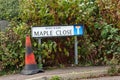 Maple Close Sign, in Leicestershire