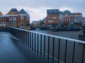 Leiden city on a rainy day
