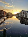 Leiden cityscape sunrise