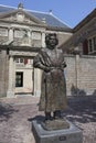 Statue of Rembrandt in front of the city museum of history and fine art De Lakenhal Royalty Free Stock Photo