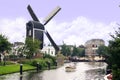 Leiden Inhouse City Windmill Royalty Free Stock Photo