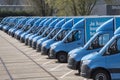 Leiden,The Netherlands.Albert Heijn delivery trucks parked in a row Royalty Free Stock Photo