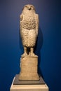 Greco-egyptian owl statue. The owl, a bird that can see in the dark, was a shop sign. Foun Royalty Free Stock Photo