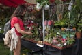 Leiden, Netherlands - May 12, 2018: Annual flower market with s