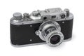 Leiden, The Netherlands - May 12, 2021: Vintage Russian Zorki 1 camera on white background